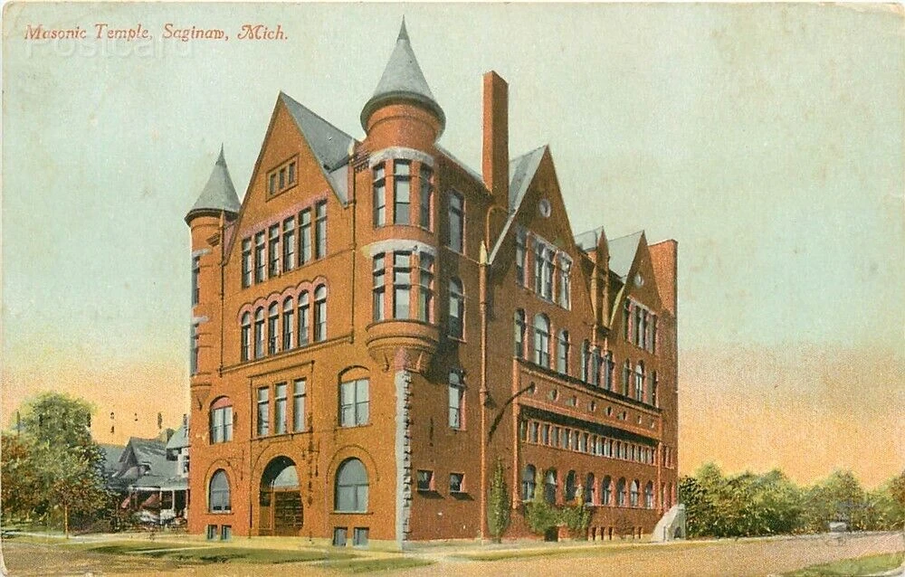 MI, Saginaw, Michigan, Masonic Temple, Postmark 1911